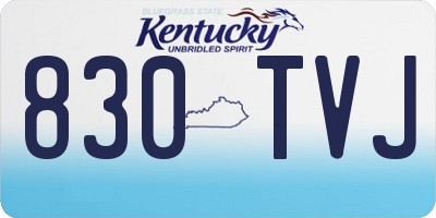 KY license plate 830TVJ