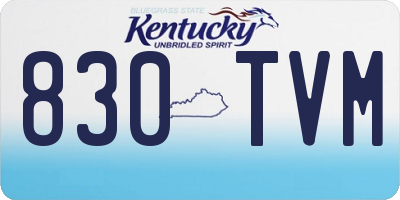 KY license plate 830TVM