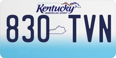 KY license plate 830TVN