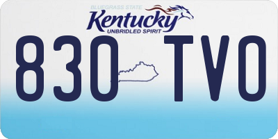 KY license plate 830TVO