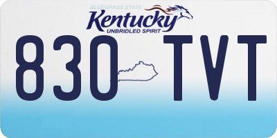 KY license plate 830TVT