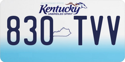 KY license plate 830TVV