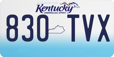 KY license plate 830TVX