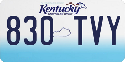 KY license plate 830TVY