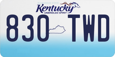 KY license plate 830TWD