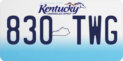 KY license plate 830TWG