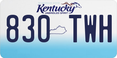 KY license plate 830TWH
