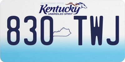 KY license plate 830TWJ