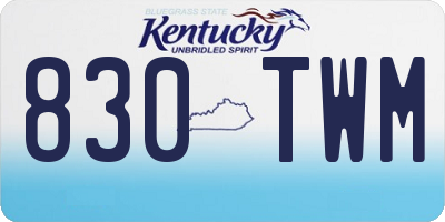 KY license plate 830TWM