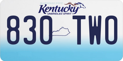 KY license plate 830TWO