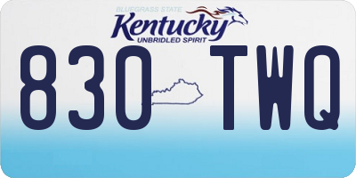 KY license plate 830TWQ