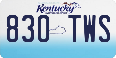 KY license plate 830TWS