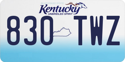 KY license plate 830TWZ