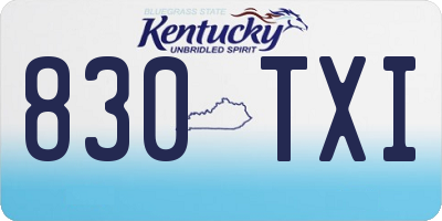 KY license plate 830TXI