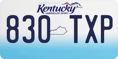KY license plate 830TXP