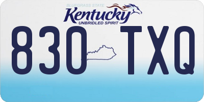 KY license plate 830TXQ