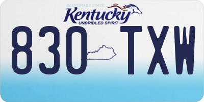KY license plate 830TXW