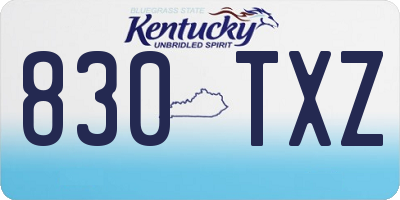 KY license plate 830TXZ