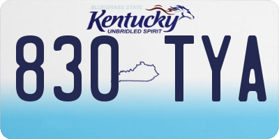 KY license plate 830TYA