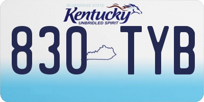 KY license plate 830TYB