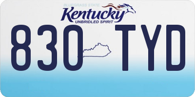 KY license plate 830TYD