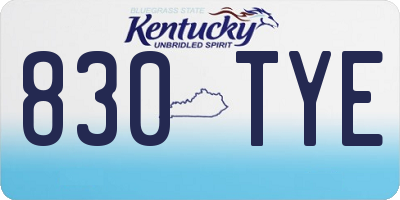 KY license plate 830TYE