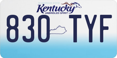KY license plate 830TYF
