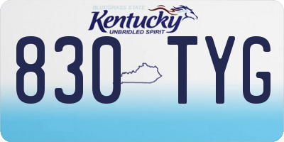 KY license plate 830TYG