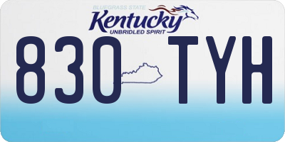 KY license plate 830TYH