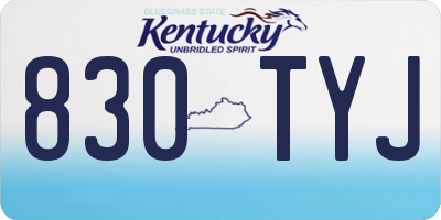 KY license plate 830TYJ