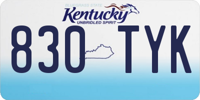 KY license plate 830TYK