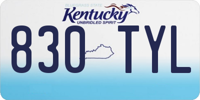 KY license plate 830TYL