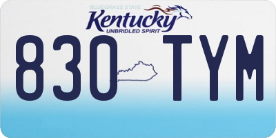 KY license plate 830TYM