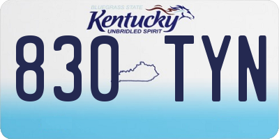 KY license plate 830TYN