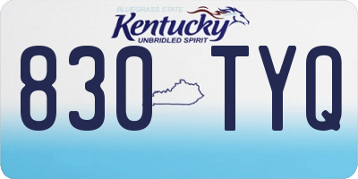 KY license plate 830TYQ