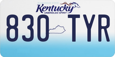 KY license plate 830TYR