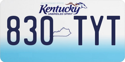 KY license plate 830TYT