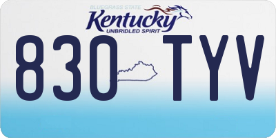KY license plate 830TYV