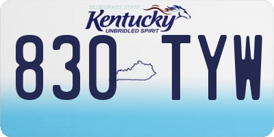 KY license plate 830TYW