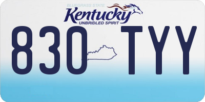 KY license plate 830TYY