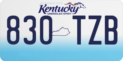 KY license plate 830TZB