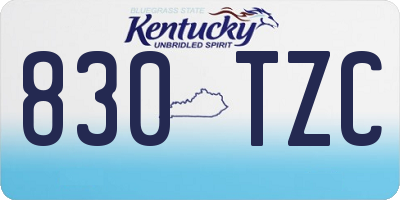 KY license plate 830TZC