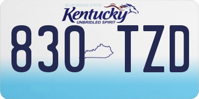 KY license plate 830TZD
