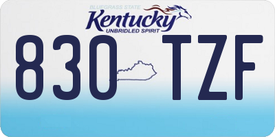 KY license plate 830TZF