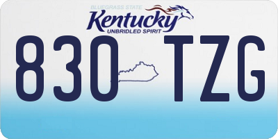 KY license plate 830TZG