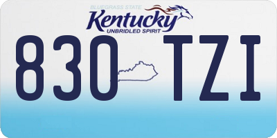 KY license plate 830TZI