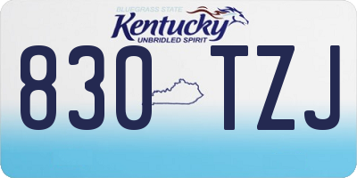 KY license plate 830TZJ