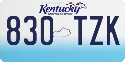 KY license plate 830TZK