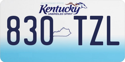 KY license plate 830TZL