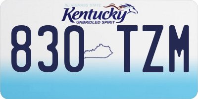 KY license plate 830TZM